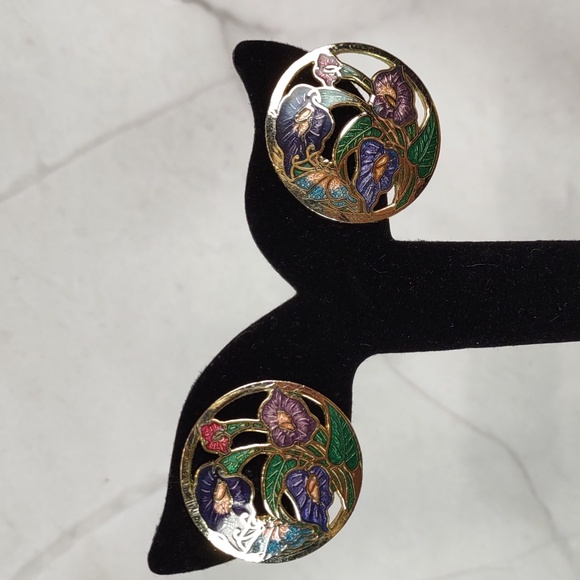 Cloisonne Earrings - Picture 1 of 4